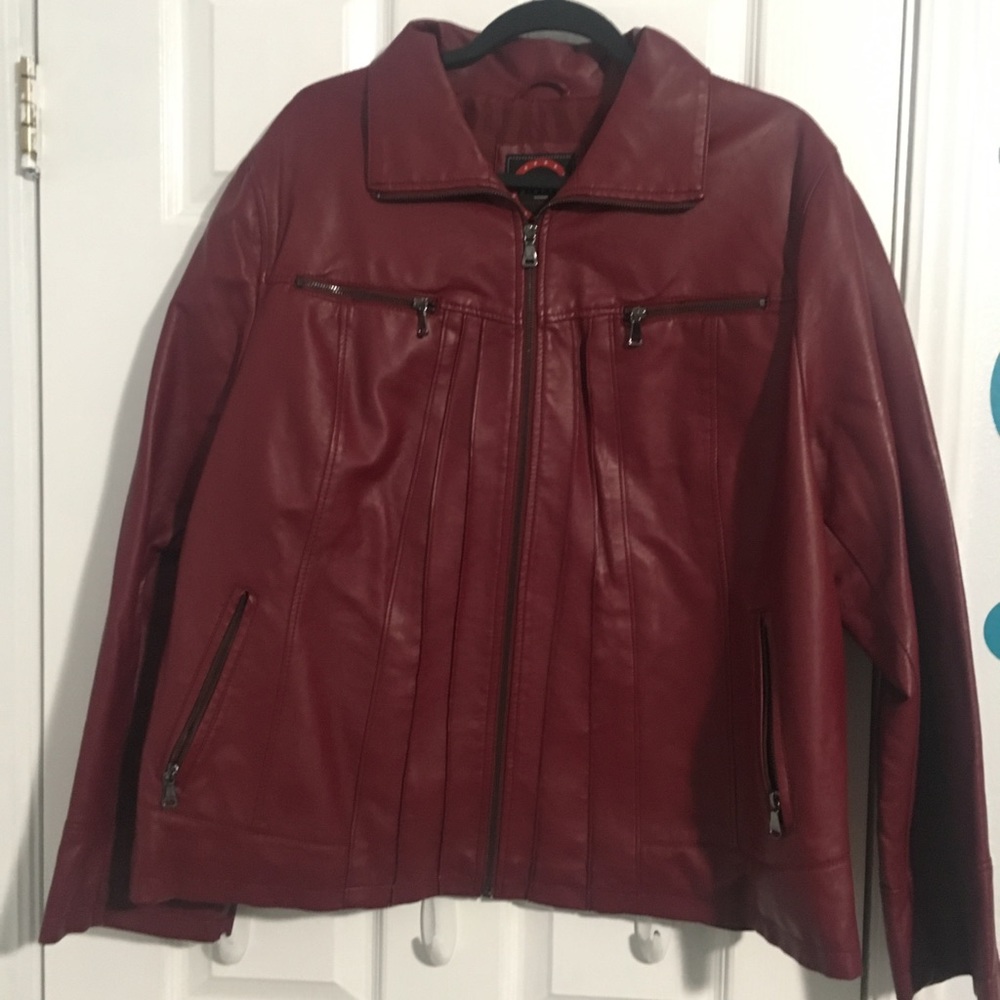 Giacca Red Fake Leather Jacket 💖